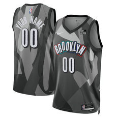 Nike Brooklyn Nets Custom Gray 2024-25 City Stitched NBA Jersey