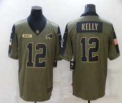 Nike Buffalo Bills #12 Jim Kelly 2021 salute to service Authentic Stitched NFL Jersey