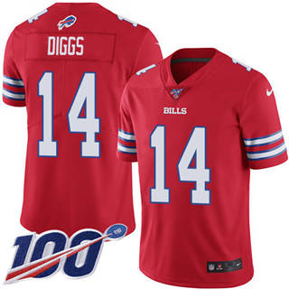 Nike Buffalo Bills #14 Stefon Diggs 100th Season Red Vapor Untouchable Authentic Stitched NFL Jersey