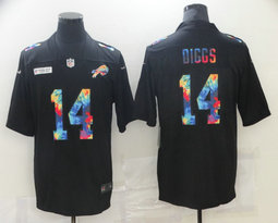 Nike Buffalo Bills #14 Stefon Diggs Black Rainbow Authentic Stitched NFL Jersey