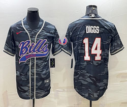 Nike Buffalo Bills #14 Stefon Diggs Grey Camo With Patch Joint Adults Authentic Stitched baseball jersey