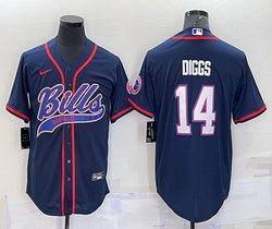 Nike Buffalo Bills #14 Stefon Diggs Navy Blue Joint adults Authentic Stitched baseball jersey