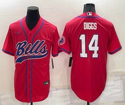 Nike Buffalo Bills #14 Stefon Diggs Red Joint adults Authentic Stitched baseball jersey