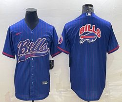 Nike Buffalo Bills #14 Stefon Diggs stripe Blue Joint team logo Authentic Stitched baseball jersey
