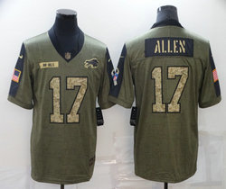 Nike Buffalo Bills #17 Josh Allen 2021 Camo Salute to Service Authentic Stitched NFL Jersey