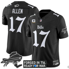 Nike Buffalo Bills #17 Josh Allen Black 7(VII) Joint MLB Jersey