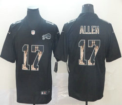 Nike Buffalo Bills #17 Josh Allen Black Statue of Liberty Authentic Stitched NFL jersey