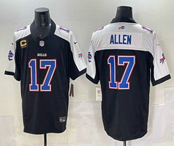 Nike Buffalo Bills #17 Josh Allen Black and white 3(III) Thanksgiving Stitched Jersey
