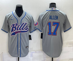 Nike Buffalo Bills #17 Josh Allen Gray Joint adults Authentic Stitched baseball jersey