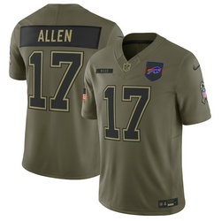 Nike Buffalo Bills #17 Josh Allen Olive 2025 Salute To Service Stitched Football Jersey
