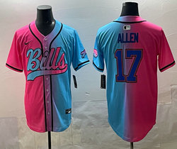 Nike Buffalo Bills #17 Josh Allen Pink and Blue Joint MLB Jersey