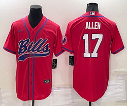 Nike Buffalo Bills #17 Josh Allen Red Joint adults Authentic Stitched baseball jersey