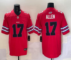 Nike Buffalo Bills #17 Josh Allen Red Throwback Authentic Stitched NFL Jersey