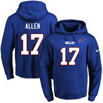 Nike Buffalo Bills #17 Josh Allen Royal Blue Name & Number Pullover Hoodie