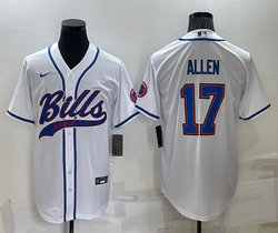 Nike Buffalo Bills #17 Josh Allen White Joint adults Authentic Stitched baseball jersey