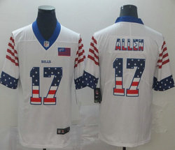 Nike Buffalo Bills #17 Josh Allen White Throwback flag Authentic Stitched NFL Jersey