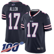Nike Buffalo Bills #17 Josh Allen With 100th Season Patch Blue Inverted Legend Vapor Untouchable Authentic stitched NFL jersey