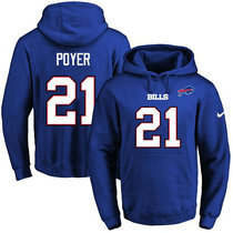 Nike Buffalo Bills #21 Jordan Poyer Royal Blue Name & Number Pullover Hoodie