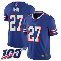Nike Buffalo Bills #27 Tre'Davious White With 100th Season Patch Blue Vapor Untouchable Authentic stitched NFL jersey