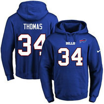 Nike Buffalo Bills #34 Thurman Thomas Royal Blue Name & Number Stitched NFL Pullover Hoodies
