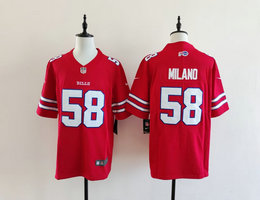 Nike Buffalo Bills #58 Matt Milano Red Vapor Untouchable Authentic Stitched NFL Jersey