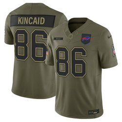 Nike Buffalo Bills #86 Dalton Kincaid Olive 2025 Salute To Service Stitched Football Jersey