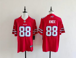 Nike Buffalo Bills #88 Dawson Knox Red Authentic Stitched NFL Jersey