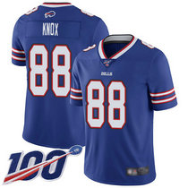 Nike Buffalo Bills #88 Dawson Knox With 100th Season Patch Blue Vapor Untouchable Limited Authentic Stitched NFL Jersey
