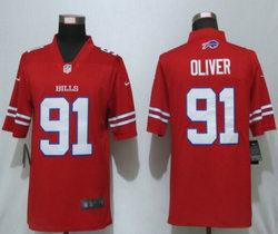 Nike Buffalo Bills #91 Ed Oliver Red Rush Authentic Stitched NFL Jersey