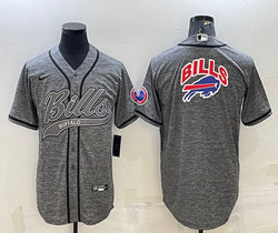 Nike Buffalo Bills Blank Hemp grey Joint logo Authentic Stitched baseball jersey