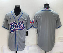Nike Buffalo Bills Blank Joint adults Gray Authentic Stitched baseball jersey