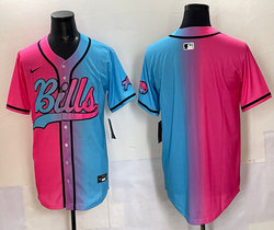 Nike Buffalo Bills Blank Pink and Blue Joint MLB Jersey