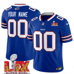 Nike Buffalo Bills Custom Blue 24-25 Super Bowl LIX Football Jersey