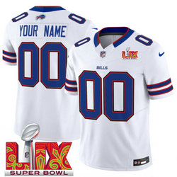 Nike Buffalo Bills Custom White 24-25 Super Bowl LIX Football Jersey