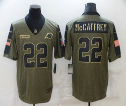 Nike Carolina Panthers #22 Christian McCaffrey 2021 salute to service Authentic Stitched NFL Jersey