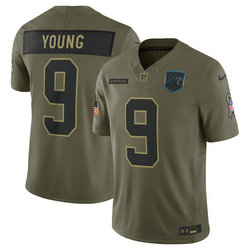 Nike Carolina Panthers #9 Bryce Young Olive 2025 Salute To Service Stitched Football Jersey