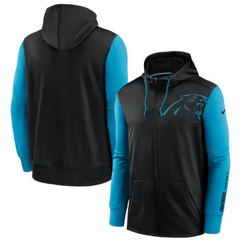 Nike Carolina Panthers BlackBlue Fan Gear Mascot Performance Full-Zip Hoodie