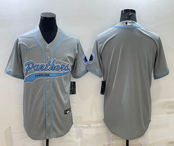 Nike Carolina Panthers Gray With Patch Joint Adults Authentic Stitched baseball jersey