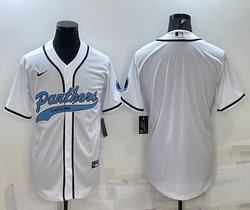 Nike Carolina Panthers White With Patch Joint Adults Authentic Stitched baseball jersey