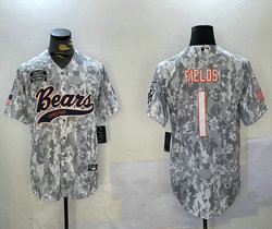 Nike Chicago Bears #1 Justin Fields 2024 Salute to Service Joint baseball Jersey