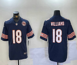 Nike Chicago Bears #18 Caleb Williams Blue team patch Vapor Untouchable Authentic Stitched NFL Jersey