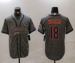 Nike Chicago Bears #18 Caleb Williams Hemp grey Joint Authentic Stitched baseball jersey