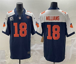 Nike Chicago Bears #18 Caleb Williams Navy White F.U.S.E. With 1-star C Patch And No. 51 Patch Throwback Jersey