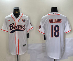 Nike Chicago Bears #18 Caleb Williams White Joint Authentic Stitched baseball jersey