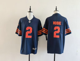 Nike Chicago Bears #2 D.J. Moore Navy Orange Name Authentic Stitched NFL Jersey