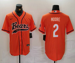 Nike Chicago Bears #2 D.J. Moore Orange Joint  Authentic Stitched baseball jersey