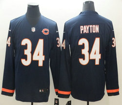 Nike Chicago Bears #34 Walter Payton Blue Long sleeve Authentic stitched NFL jersey