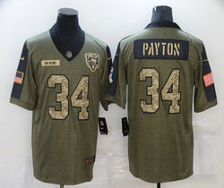 Nike Chicago Bears #34 Walter Payton Camo 2021 salute to service Authentic Stitched NFL Jersey
