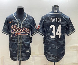 Nike Chicago Bears #34 Walter Payton Grey Camo (full white number) Joint Adults Authentic Stitched baseball jersey