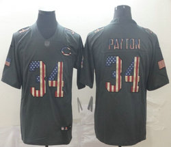 Nike Chicago Bears #34 Walter Payton Tribute to retro flag Carbon black Authentic Stitched NFL Jersey